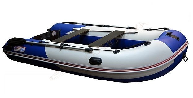 Лодка Хантер Stels 335 Аеро НДНД Киль син-бел 36кг,3чел,500кг/15лс/2,37х73/950г/м бал.44см фото